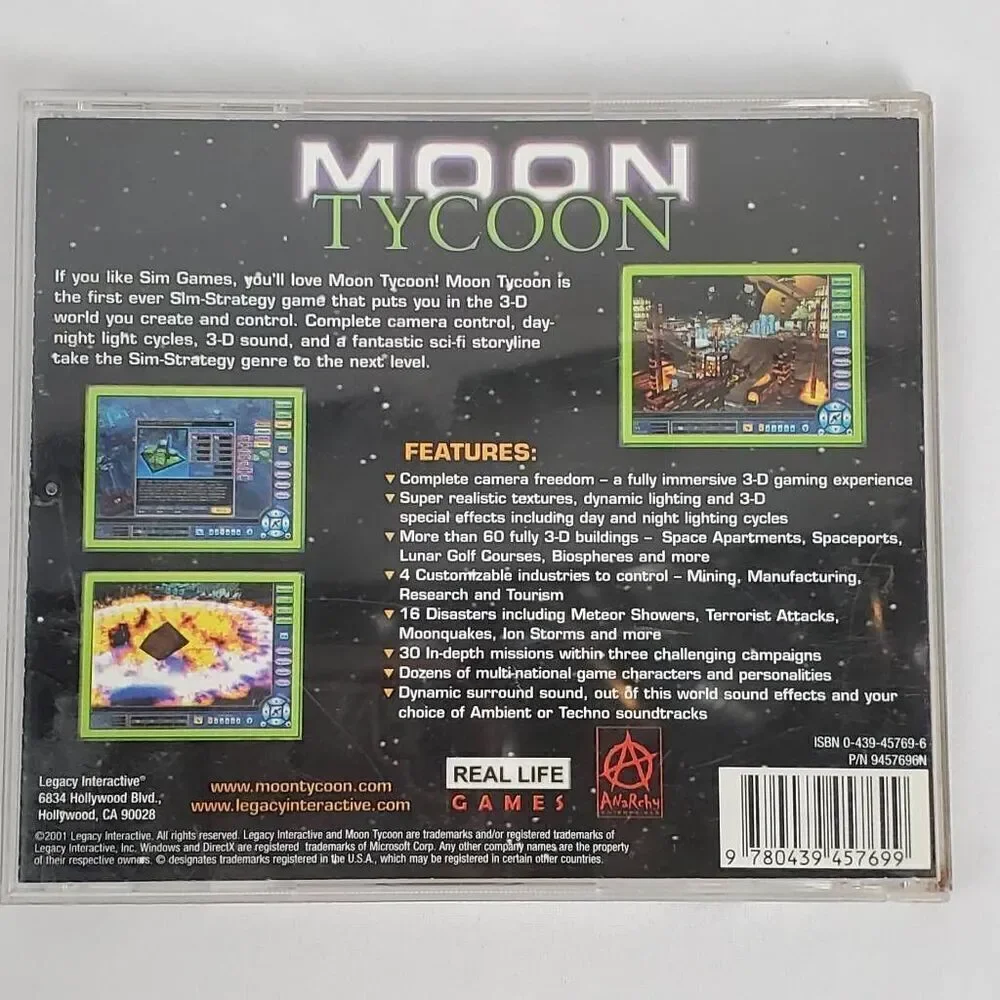 Monopoly Tycoon PC CD-ROM Simulation Game Manual and Key, 2001